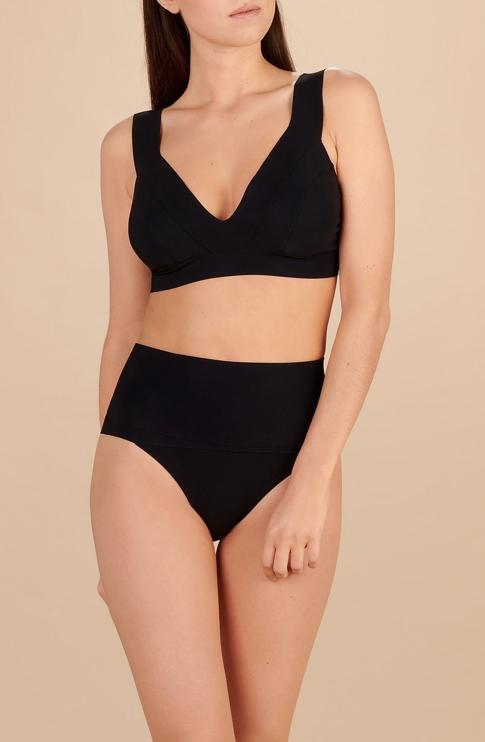 Emilia high waist bikini bottoms - Black