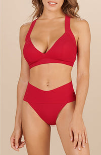 Wina High-Waisted V Bikini Brief - Red