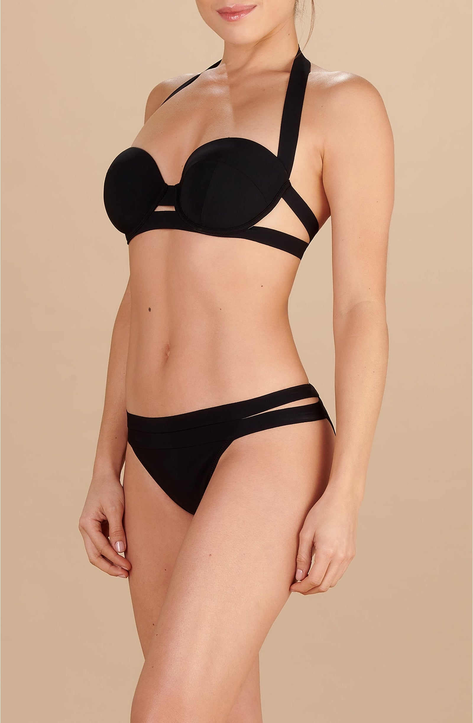 Lyana openwork bikini top - Black