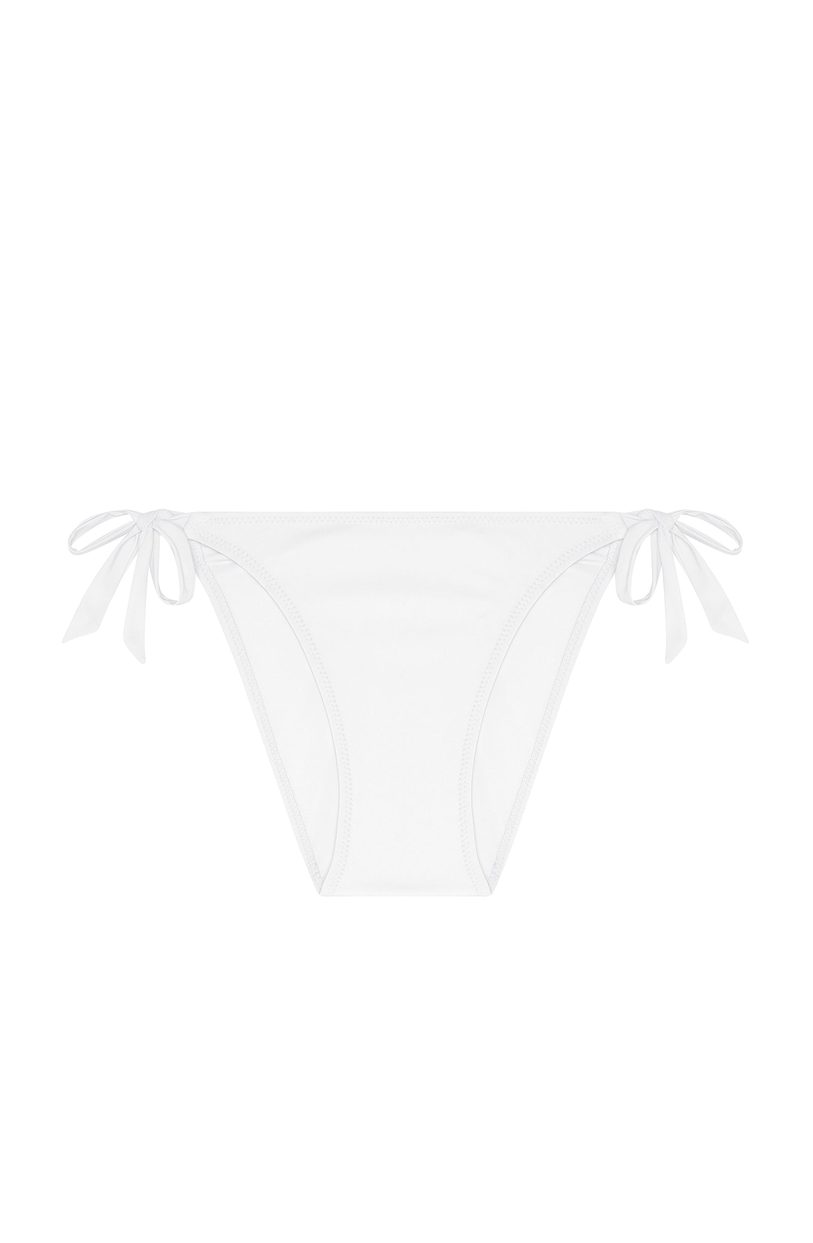 Onyx Bikini Briefs with adjustable bows - White