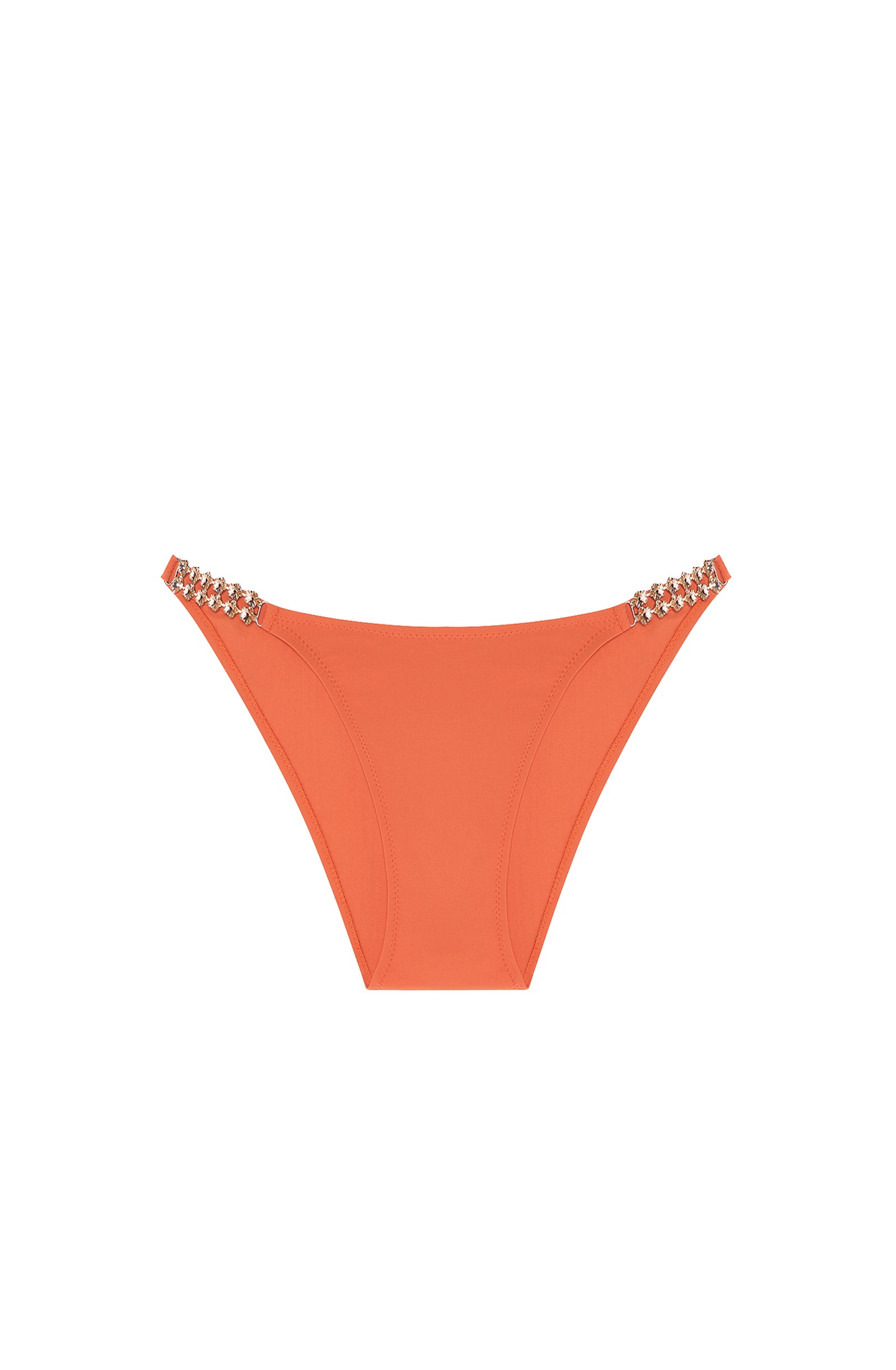 Akan jewelled panty bikini bottoms - Paprika