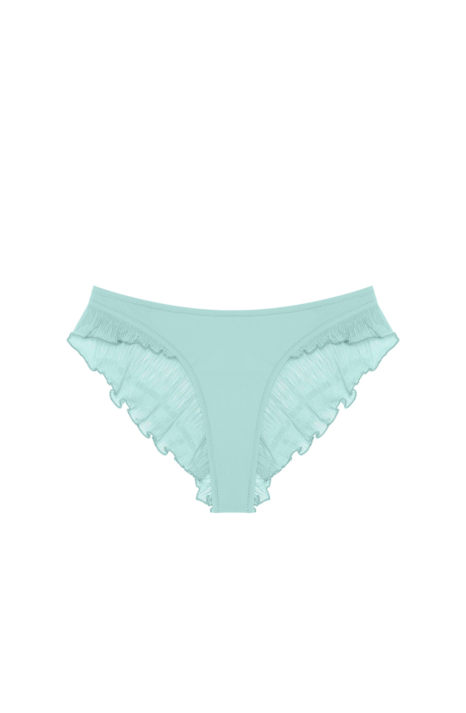 Alala string bikini bottoms with ruffle - Aqua