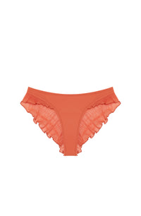 Alala string bikini bottoms with ruffle - Paprika