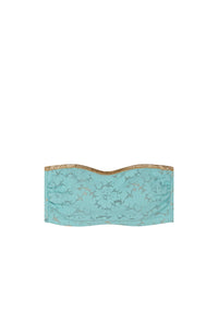 Soutien-gorge bandeau Aly en dentelle et lurex - Aqua