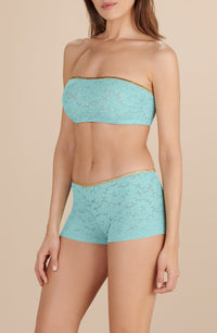 Soutien-gorge bandeau Aly en dentelle et lurex - Aqua