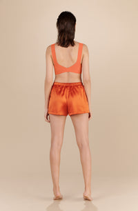 Short Caly en soie - Paprika