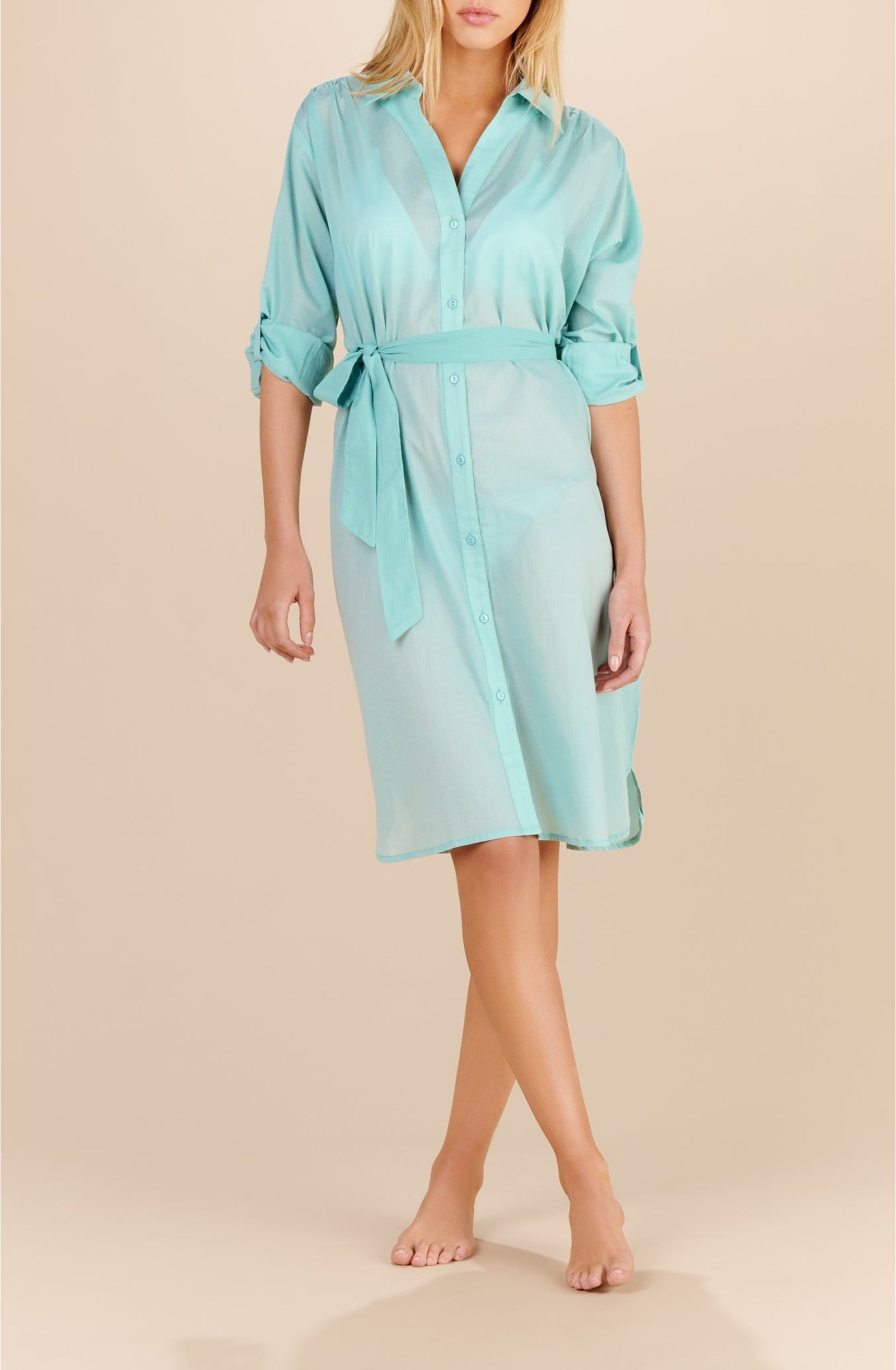 Robe-chemise Cassandre - Aqua