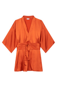 Kimono Delila en soie - Paprika