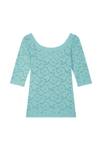 T-shirt Djoy à manches 3/4 en dentelle - Aqua