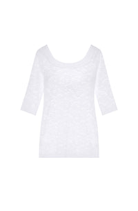 Djoy 3/4-sleeve lace T-shirt - White