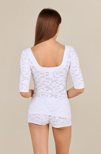 Djoy 3/4-sleeve lace T-shirt - White