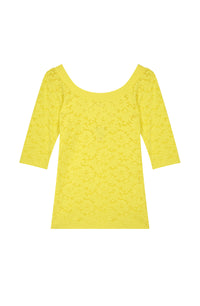 Djoy 3/4-sleeve lace T-shirt - Yellow