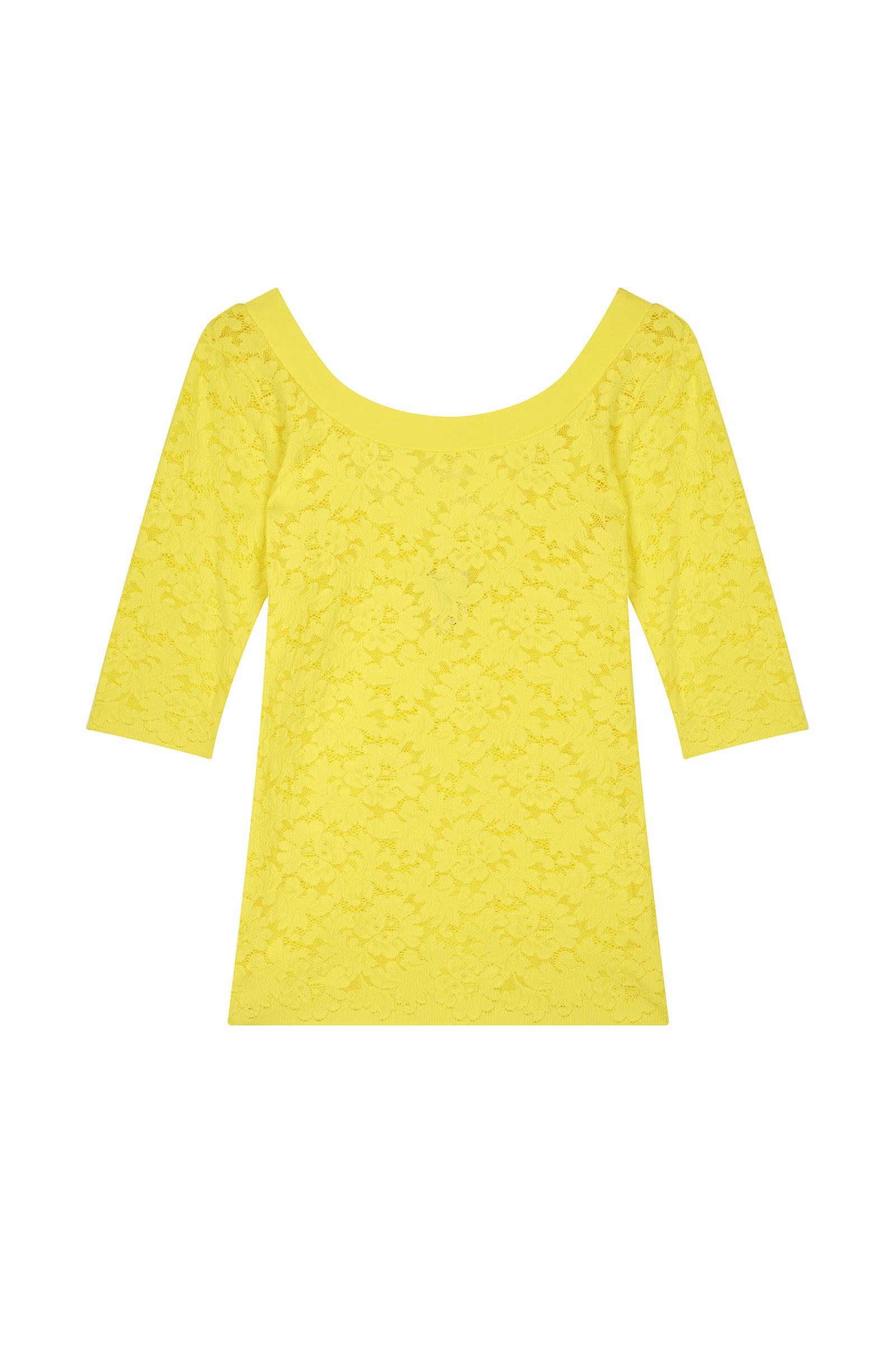 Djoy 3/4-sleeve lace T-shirt - Yellow