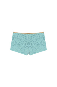 Dylan high-waisted shorts in lace and lurex - Aqua