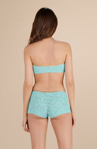 Dylan high-waisted shorts in lace and lurex - Aqua