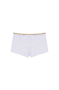Dylan high-waisted shorts in lace and lurex - White