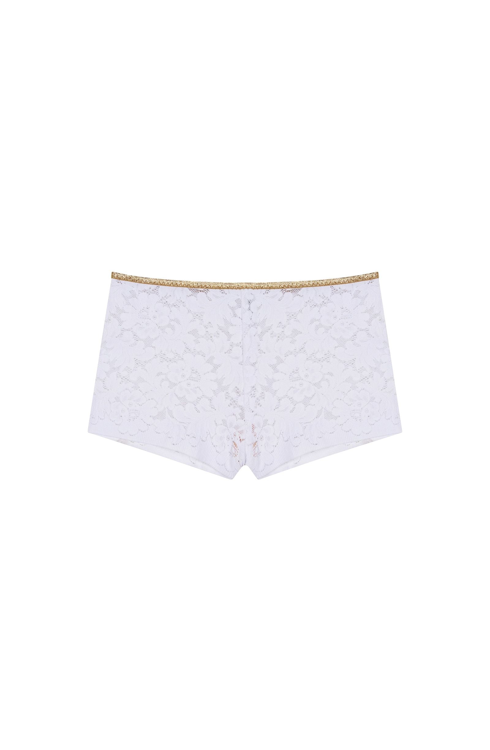 Dylan high-waisted shorts in lace and lurex - White