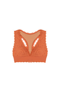 Girly lace bra - Paprika