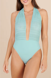 Maillot de bain une pièce Illusion - Aqua