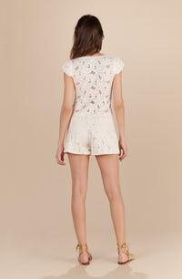T-shirt Ilyes en dentelle - Ecru