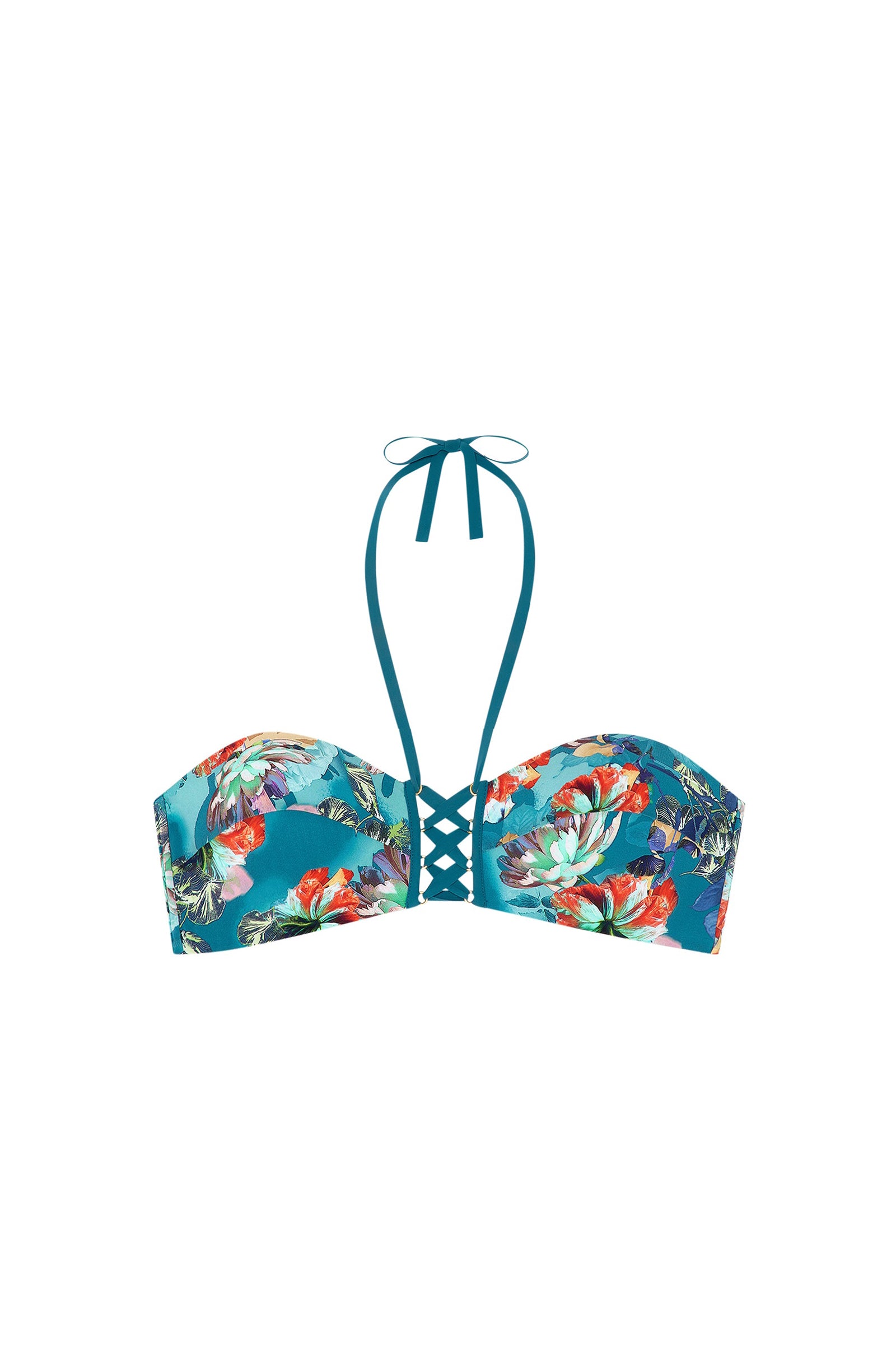 Haut de bikini bandeau à lacets Kamas - Blossom