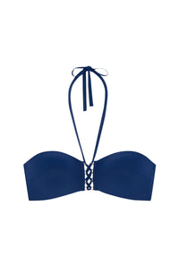 Kamas bandeau lace-up bikini top - Nuit