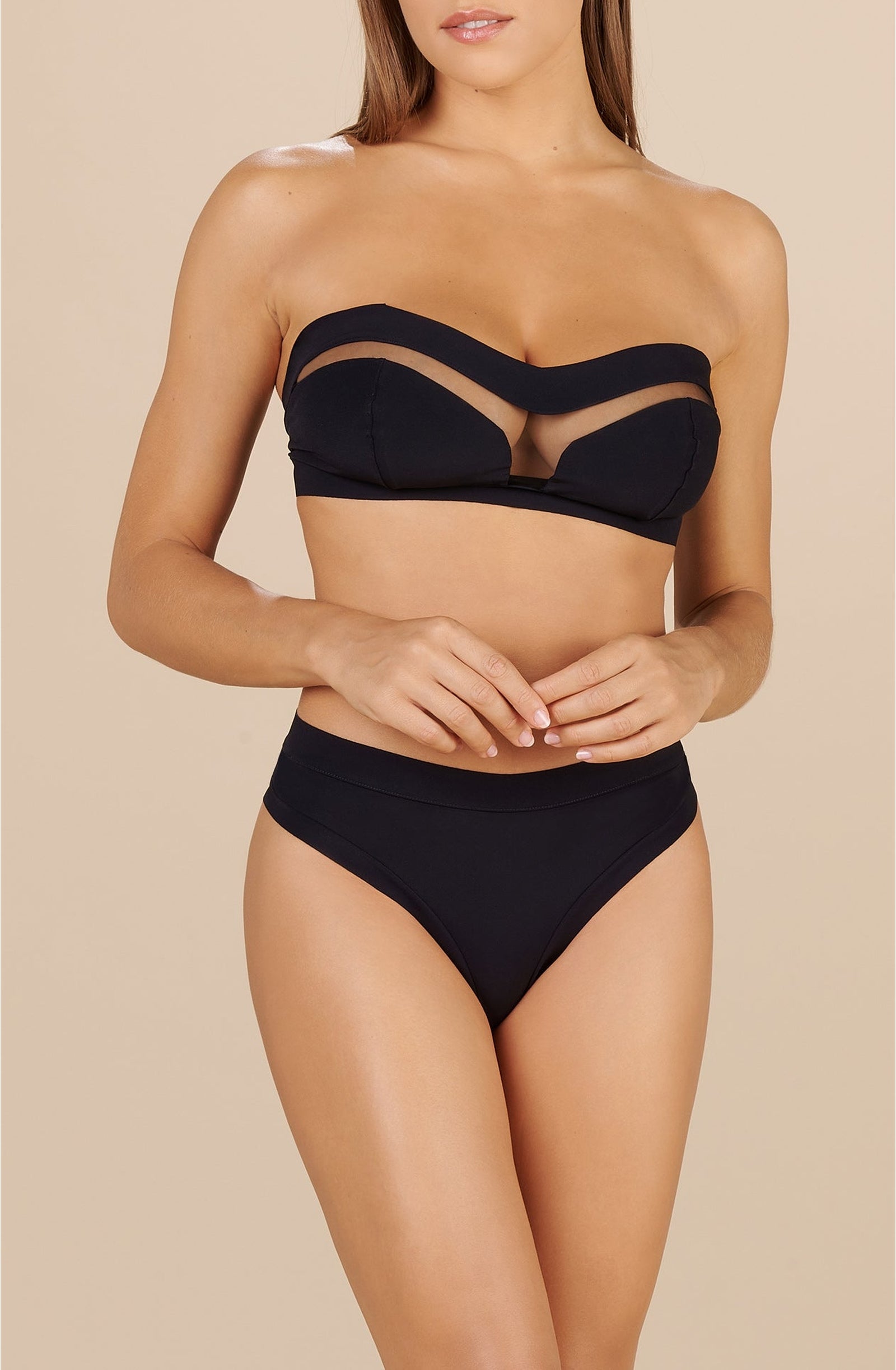 Kylie openwork bikini bottoms - Black