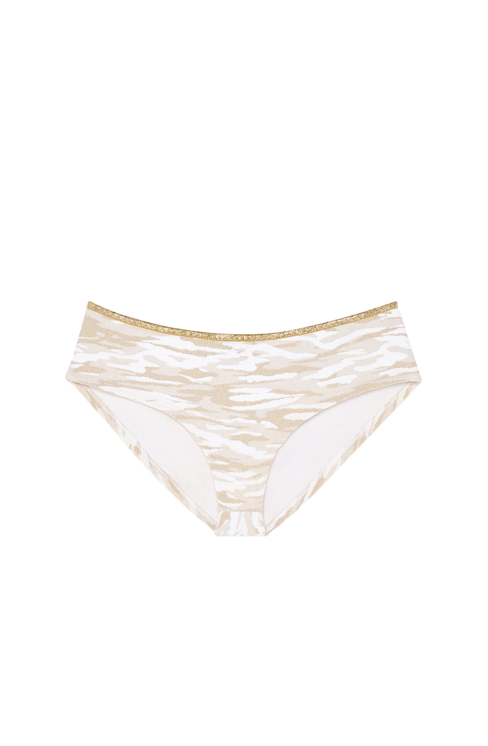 Kyta shorty bikini bottoms with gold lurex - Camo