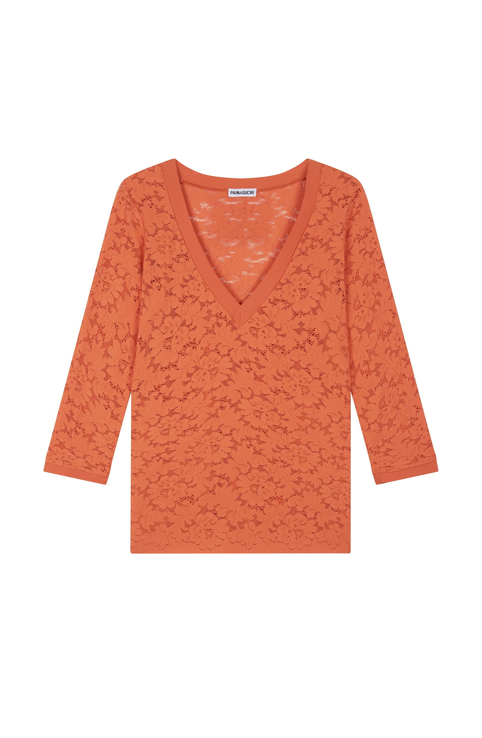 Top Liza en dentelle - Paprika