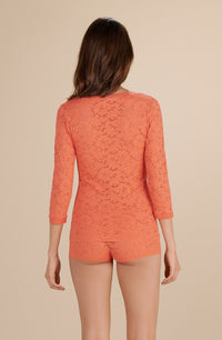 Top Liza en dentelle - Paprika