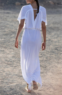 Robe longue fendue sur les côtés - Blanc