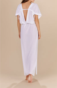 Robe longue fendue sur les côtés - Blanc