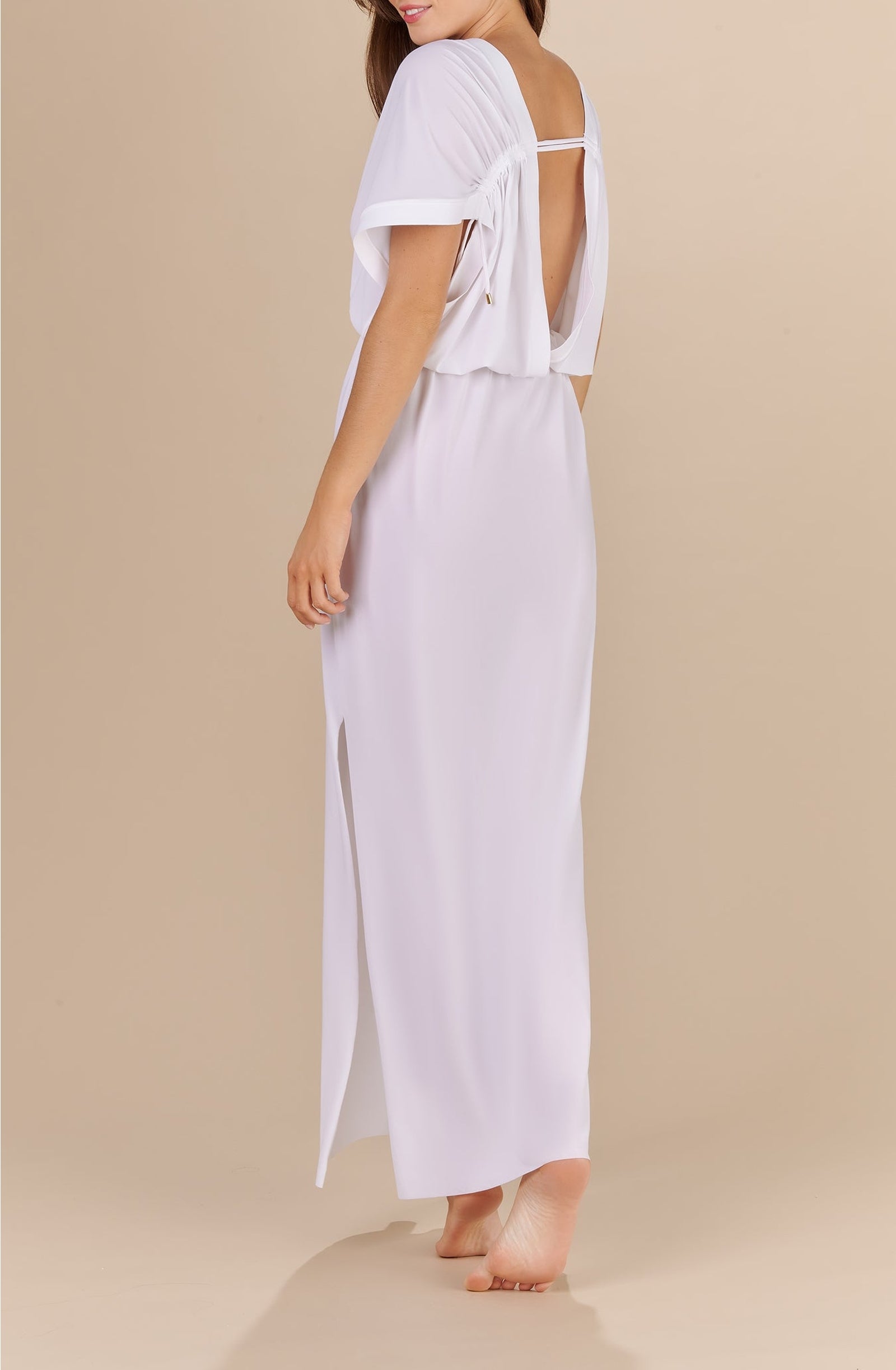 Robe longue fendue sur les côtés - Blanc