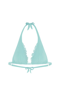 Maelys ruffled triangle bikini top - Aqua
