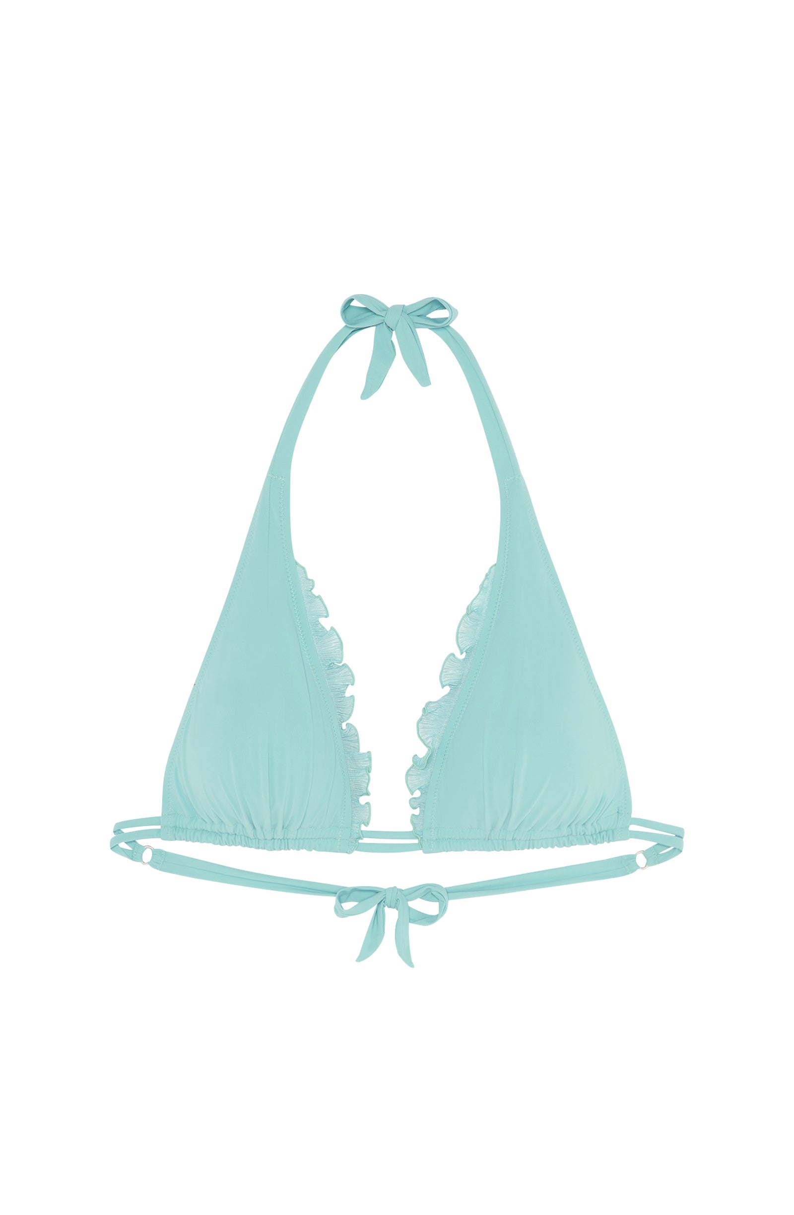 Maelys ruffled triangle bikini top - Aqua