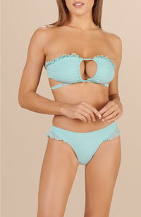 Maelys ruffled triangle bikini top - Aqua