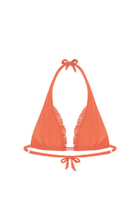 Haut de bikini triangle à volants Maelys - Paprika