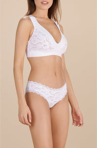 Soutien-gorge brassière Nio en dentelle - Blanc