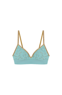 Soutien-gorge triangle Nyni en dentelle et lurex - Aqua