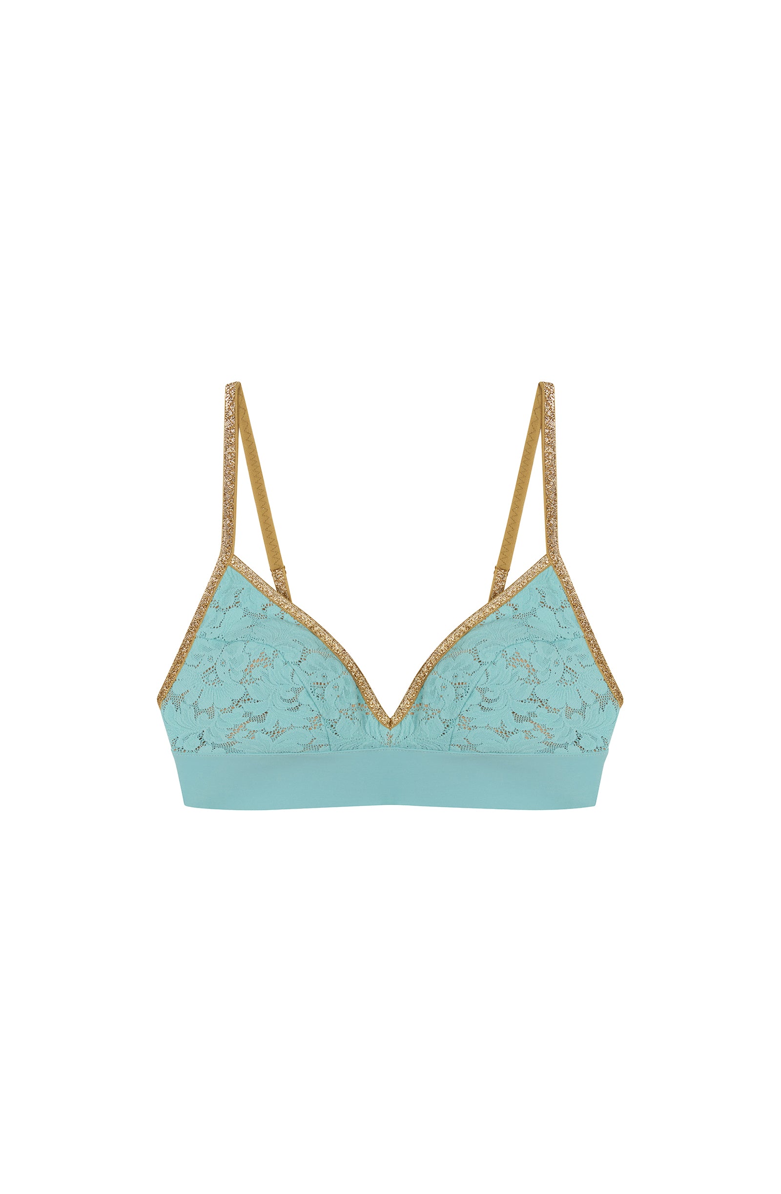 Soutien-gorge triangle Nyni en dentelle et lurex - Aqua