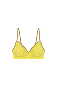 Nyni triangle bra in lace and lurex - Yellow