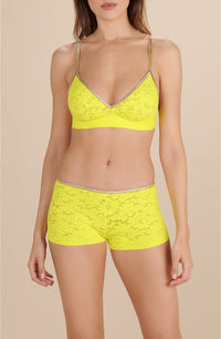 Nyni triangle bra in lace and lurex - Yellow