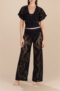 Pantalon ample ajourée Phybie - Noir
