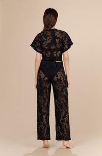 Pantalon ample ajourée Phybie - Noir
