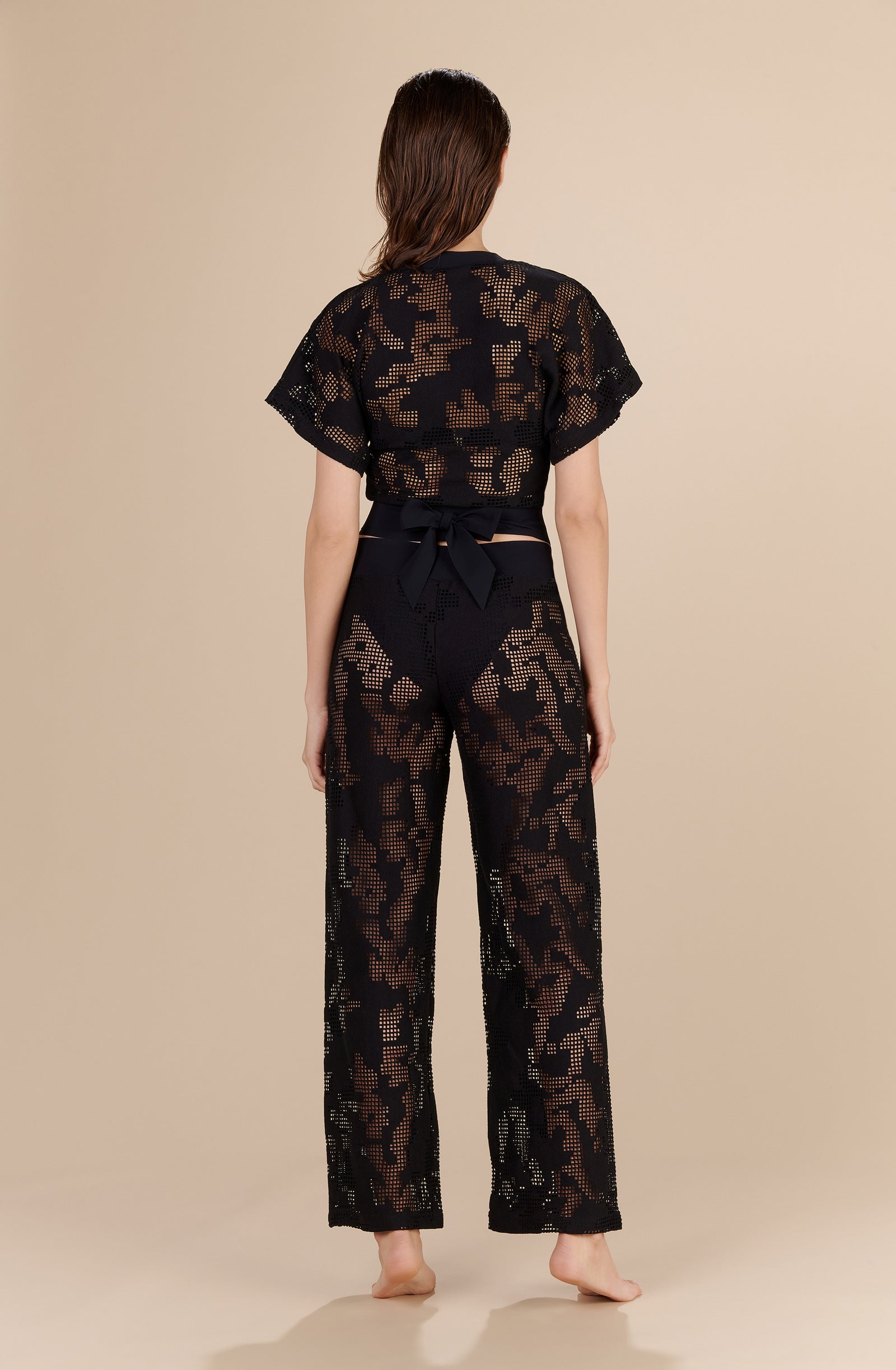 Pantalon ample ajourée Phybie - Noir