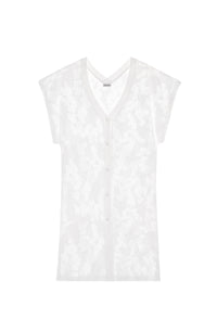 Loose-fitting openwork dress Rafia - White