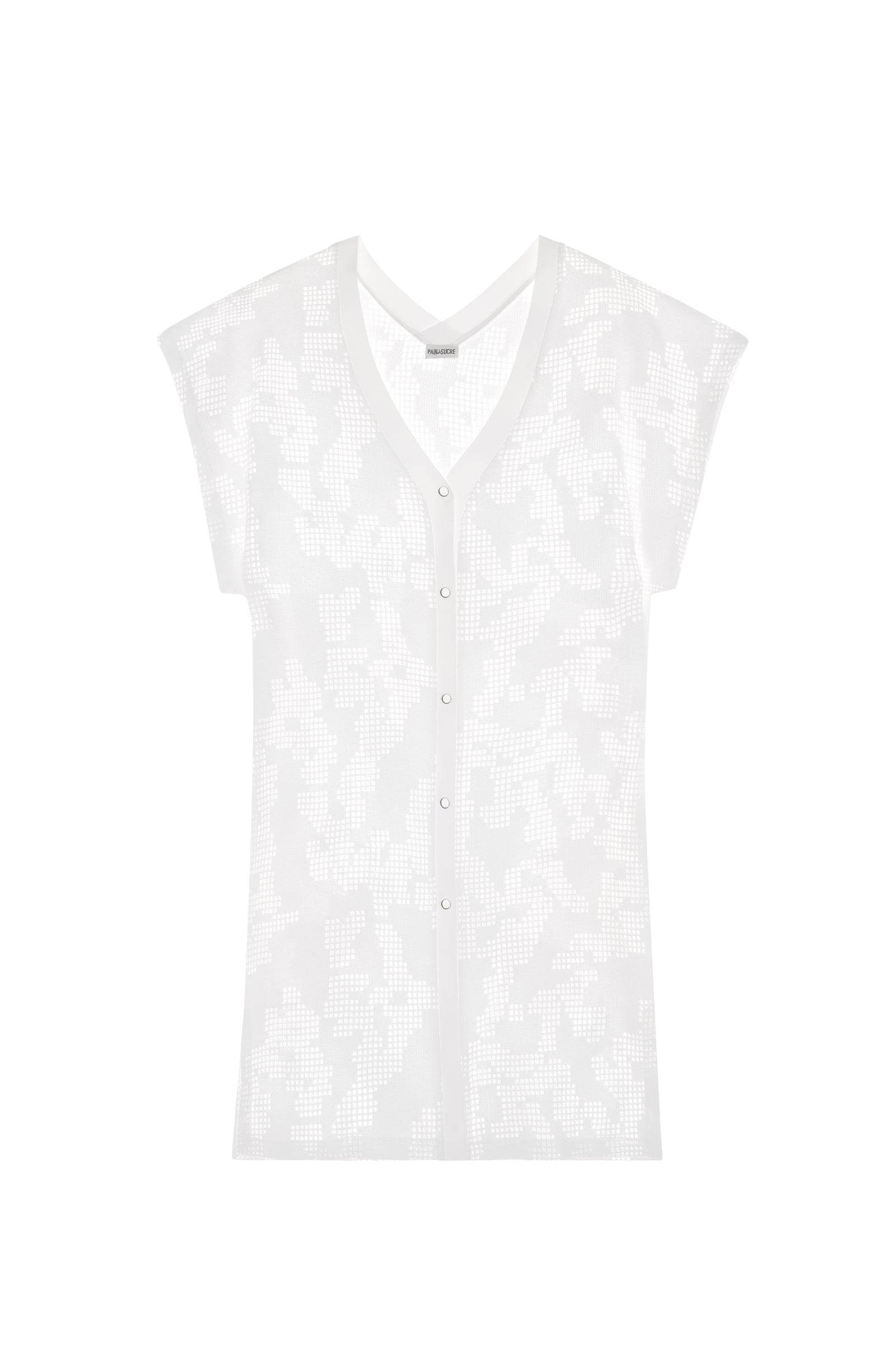 Loose-fitting openwork dress Rafia - White