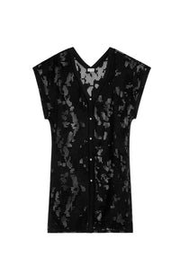 Rafia full openwork dress - Black