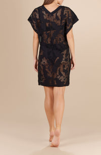 Rafia full openwork dress - Black