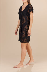 Rafia full openwork dress - Black